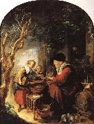 Gerrit Dou The Fritter Seller oil on canvas